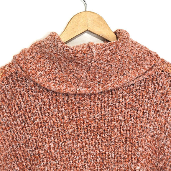 Free People Cowl Neck Knit Sweater Oversized Relaxed Fit Casual Boho Red Pink S - Picture 10 of 16